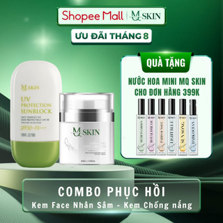 Combo dưỡng da kem face nhân sâm và kem chống nắng mq skin