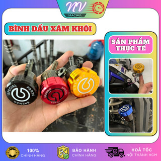 Bình dầu xe máy xám khói nắp nhôm gắn trước và sau, bình dầu rời thắng đĩa exciter 150, winner 150