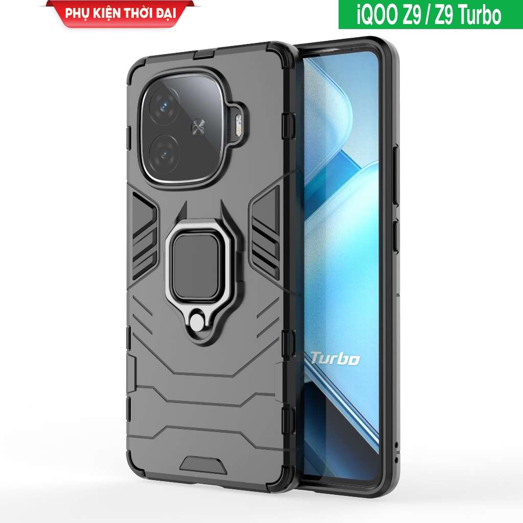 Ốp lưng iQOO Z9 / Z9 Turbo iron man iring chống sốc giá đỡ mặt lưng xem phim siêu bền