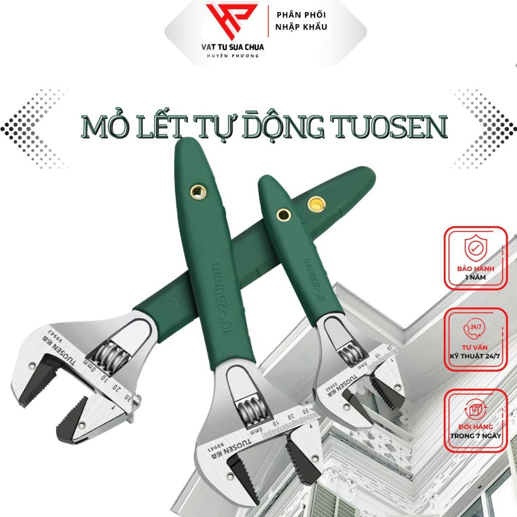 Mỏ lết tự động chính hãng TUOSEN 8inch 10inch 12inch , mỏ lết lắc tự động