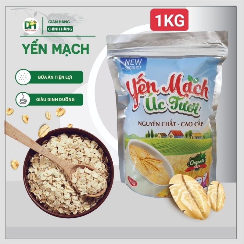 bịch 1kg yến mạch cán mỏng nguyên chất.