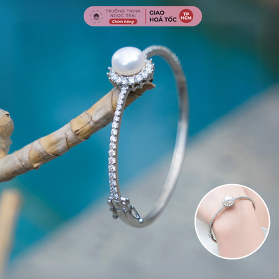 Kiềng Tay Bạc 925 Đính Ngọc Trai 9Ly Kiểu Dáng Tinh Tế - Ngọc Trai Trường Thịnh