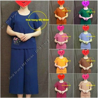 Đồ bộ đũi cao cấp thêu áo quần lửng rộng đẹp