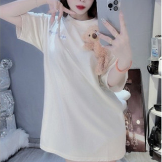 Áo phông unisex nam nữ MARO kèm gấu xinh mã mới oversize - Áo thun tay lỡ chất cotton mềm hottrend hàn quốc 2024
