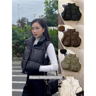 Áo gile phao da cho nữ 2024 hàng Quảng Châu cao cấp(SẴN HÀNG)
