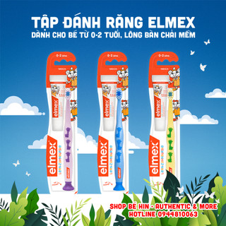 Set bàn chải tập đánh răng trẻ em Elmex Đức dành cho bé từ 0-2 tuổi, lông bàn chải rất mềm, kem 12ml