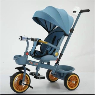 Xe đẩy, xe đạp  ba bánh 066 hai chiều có mái che, đèn nhạc cho bé từ 5 tháng đến lớn