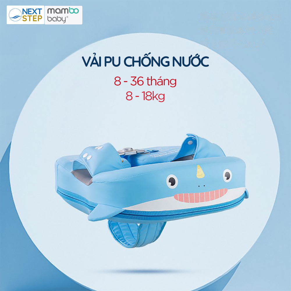 Phao bơi cho bé hiệu Mambo Baby vải PU chống nước cho bé từ 8 tháng cân nặng từ 6kg đến 18kg