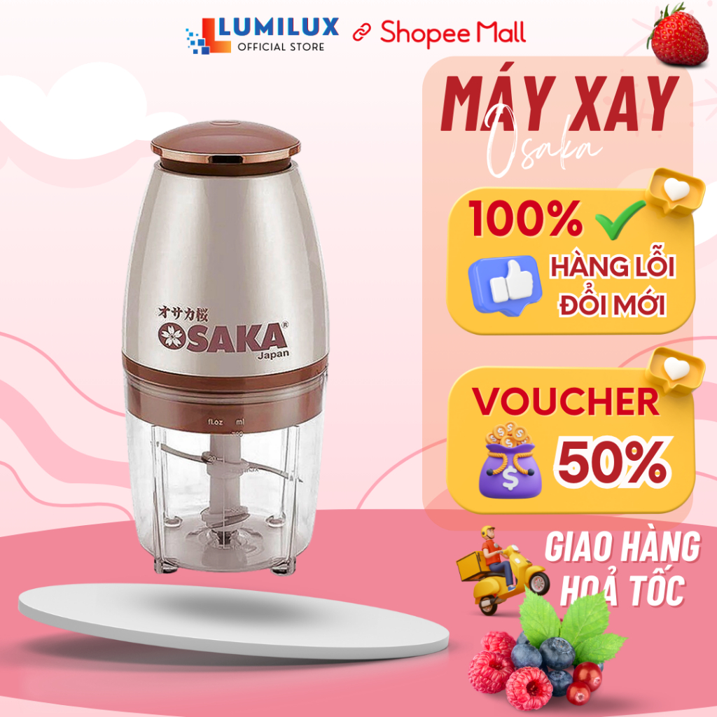 Máy Xay Đa Năng Osaka Nắp Đồng Chính Hãng, Máy Xay Sinh Tố Cầm Tay, Máy Xay Thịt Mini Cao Cấp