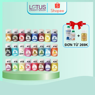 Set 24 màu nhũ dạng bột ánh kim làm handmade - hũ 20ml