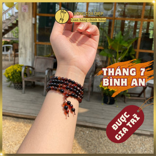 Chuỗi Đeo Tay Đá Garnet Ngọc Hồng Lựu, Vòng Tay 108 Hạt 6li Cho Nữ, Màu Đỏ Đậm Sắc Sảo - C25