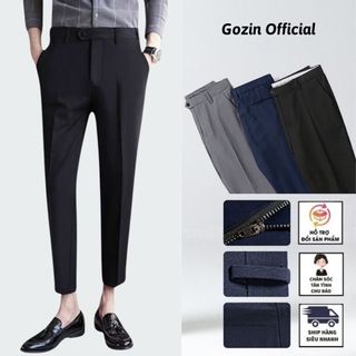 Quần tây nam Gozin Official, quần tây nam lưng cao dáng baggy vải co giãn nhẹ ống côn cao cấp -JA34