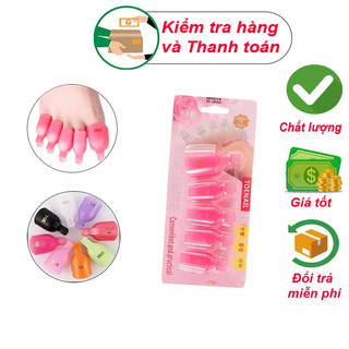 Kẹp ủ phá sơn gel móng chân silicon dẻo set 5 cái