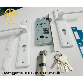 Khoá tay gạt cửa đi sắt /nhôm/ gỗ màu trắng sữa FB66
