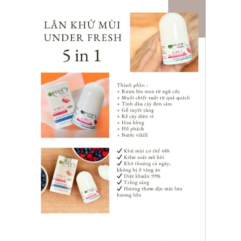lăn khử mùi UNDER FRESH 5 in1