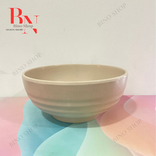 Tô Nhựa Melamine Tròn Lớn Nhám Màu Nâu