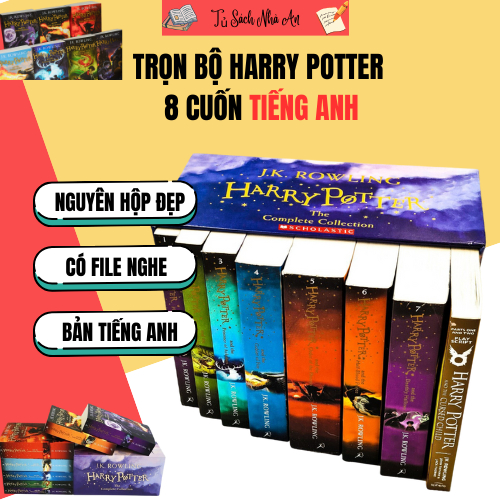 Sách - Bản Tiếng Anh Harry Potter bộ 8 cuốn siêu dày dặn