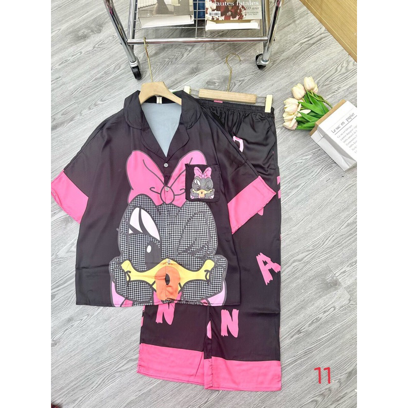 dài cộc pyjama tay dơi lụa latin