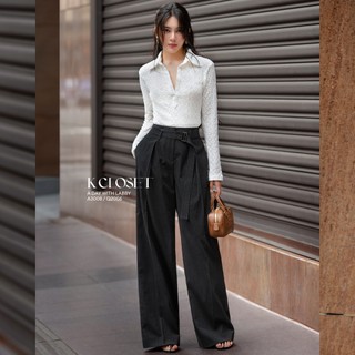 Quần tây ống đứng kèm dây belt, thời trang thiết kế K Closet Q2006
