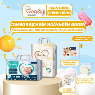  Combo 3 bịch tã dán (ngày và đêm) Gooby siêu mỏng, đủ size NB,S,M