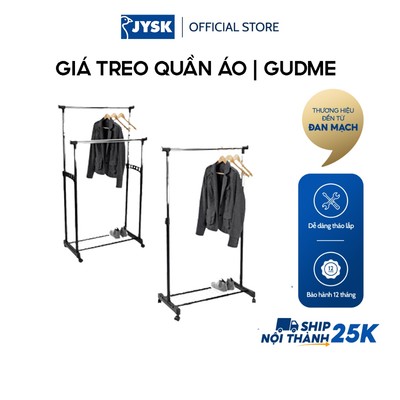 Giá treo quần áo | JYSK Gudme | PP/nhựa/thép | đen/màu chrom | nhiều kích thước