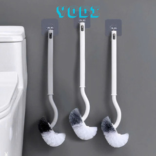 Bàn Chải Đầu Cong 2 Màu Lông Nylon Cao Cấp Cọ Chà Rửa Nhà Vệ Sinh Chà Toilet Cán Dài 