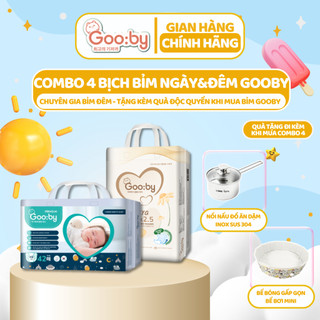  Combo 4 bịch tã dán (ngày và đêm) Gooby siêu mỏng, đủ size NB,S,M