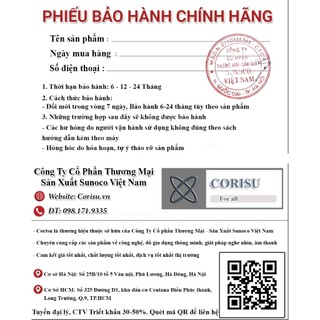 Phiếu bảo hành Corisu 12 tháng