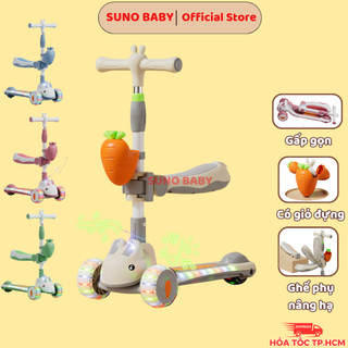 Xe trượt Scooter Thỏ, xe scooter 3 bánh cho bé, CÓ GHẾ PHỤ, CÓ ĐÈN NHẠC, cho bé từ 2 - 12 tuổi