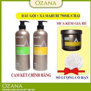Dầu gội đầu KERATIN MARUBI 750ml cặp dầu gội xả phục hồi hư tổn giảm rụng tóc chính hãng CT69