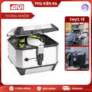 Thùng nhôm xe máy 45L Givi MTB45B ADV, Thùng Givi MONTE BIANCO Cao Cấp chính hãng gắn đuôi xe máy, moto