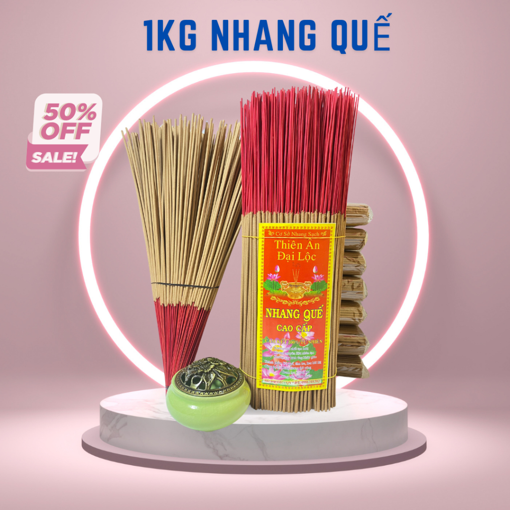 [1KG DÀI 4 TẤC] Nhang Quế Thiên Ân.Thơm Nhẹ Dịu,Ít Khói