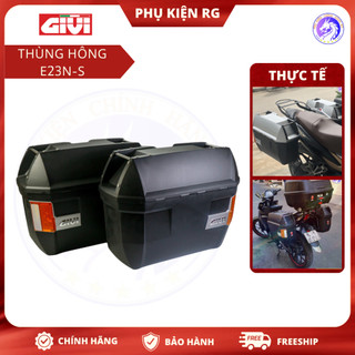 Thùng đựng đồ xe máy Givi E23N-S OR Chính Hãng, thùng hông Givi đựng đồ cho nhiều dòng xe - BH 2 năm