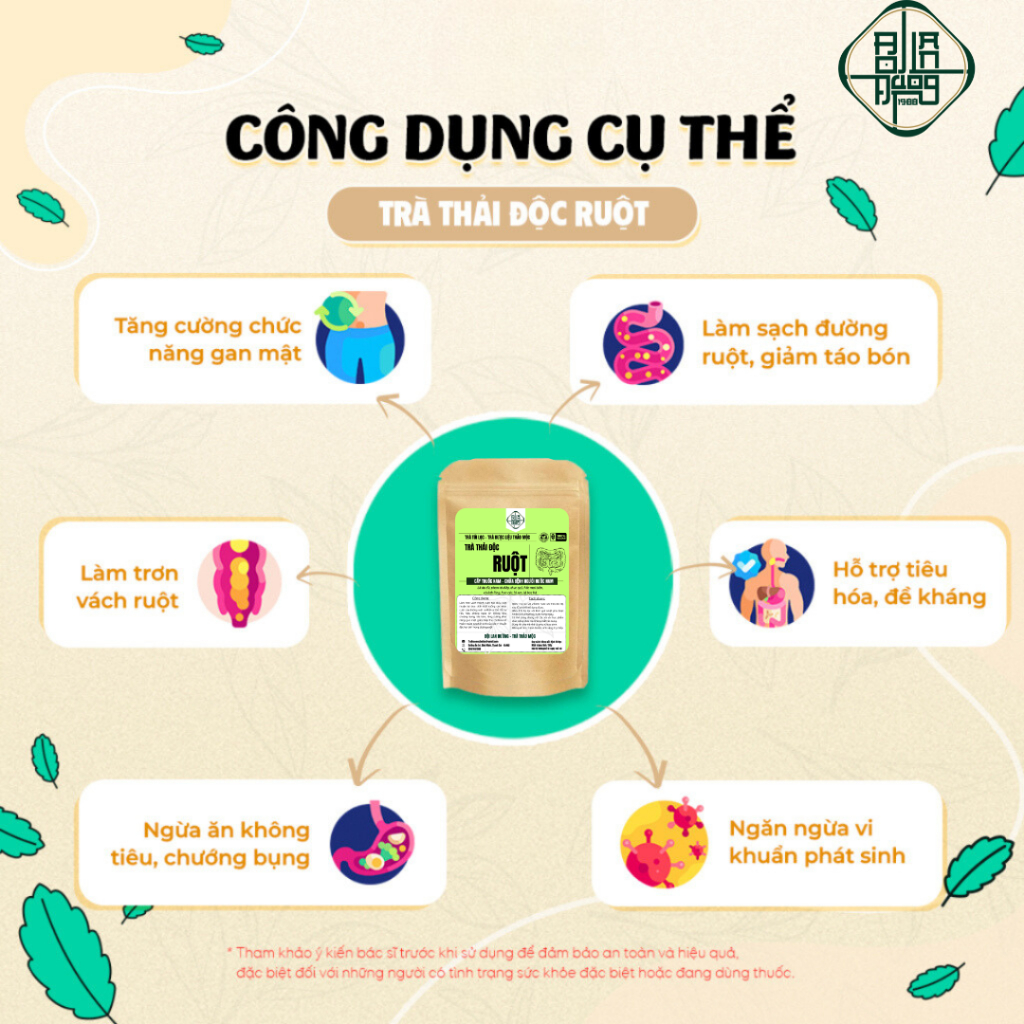 [30 lọc] - Trà Thải Độc Ruột Bội Lan Đường, Giảm Táo Bón, Hỗ Trợ Giảm Cân, Nhuận Tràng, Làm Sạch Ruột - Phan tả diệp