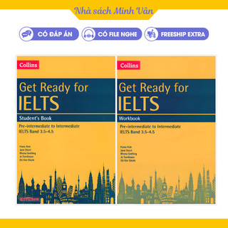 Sách - Get ready for ielts trình 3.5 đến 4.5 - bộ 2 quyển in màu - cò file nghe đáp án