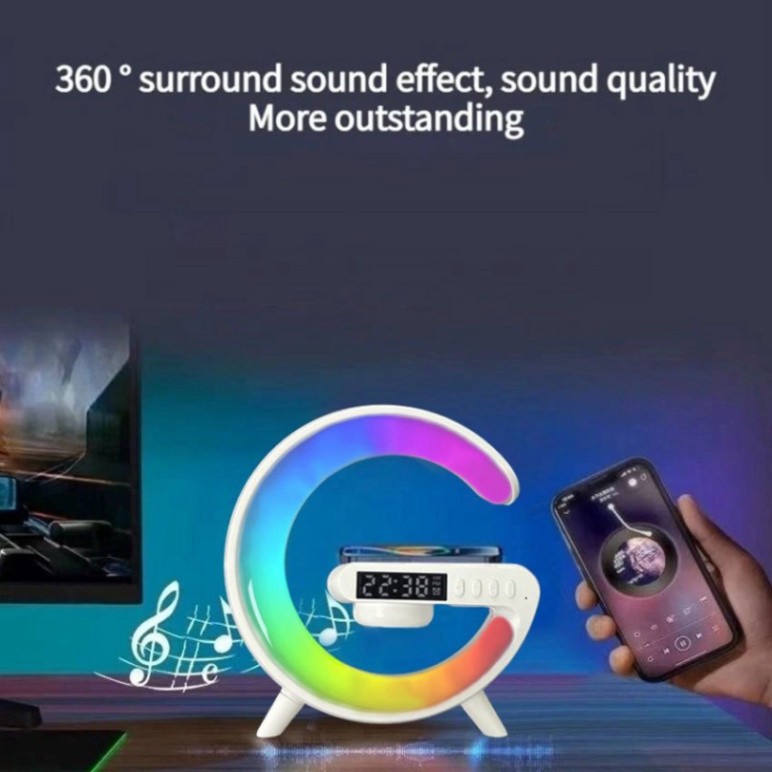 Loa Bluetooth Mini G63 Led GRB, Loa chữ G tích hợp đồng hồ (Không sạc được điện thoại)
