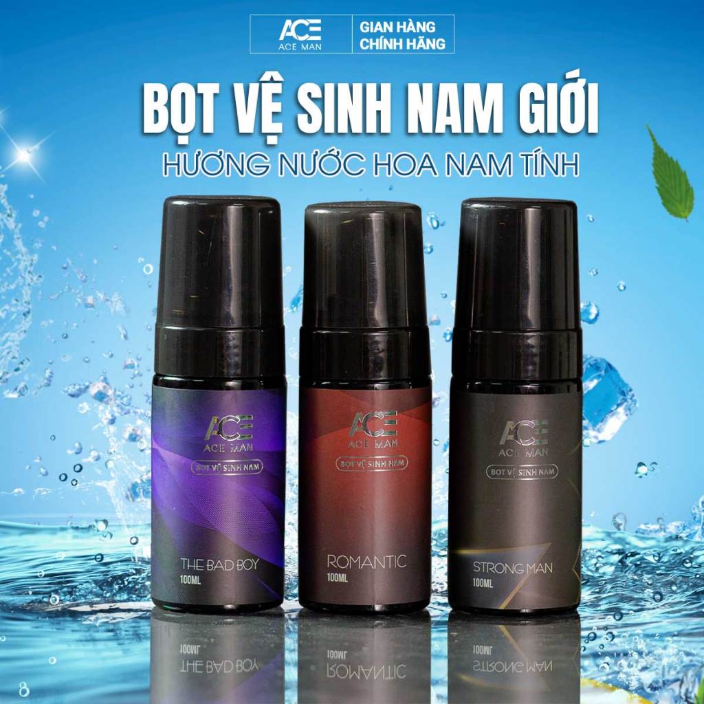 Bọt vệ sinh nam giới ACEMAN 100ML hương nước hoa nam tính 3 style chiết xuất từ thiên nhiên