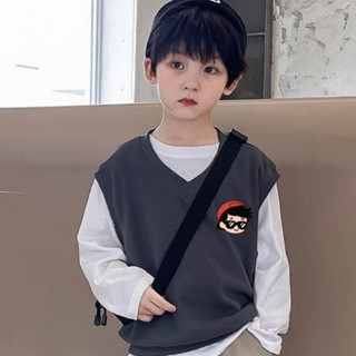 Áo gile bé trai Con Xinh phom suông phong cách Hàn Quốc LOGO CONXINH ,thời trang thu đông cho bé từ 4 đến 10 tuổi