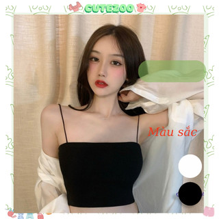 Áo hai dây nữ croptop dáng ôm kiểu ống 2 dây bún ôm body CUTEZOO