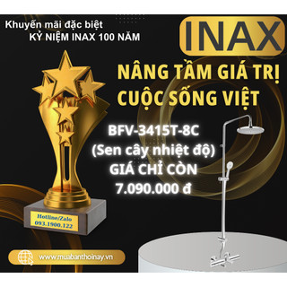 Vòi sen tắm đứng nóng lạnh inax bfv-3415t-7c bfv-3415t-8c, sen cây điều chỉnh nhiệt độ 2 đường nước, cam kết chính hãng