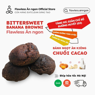 Bittersweet banana brownie - Bánh ngọt ăn kiêng chuối yến mạch cacao không đường tinh luyện, bơ, trứng, sữa | Ăn vặt hea