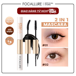  FOCALLURE Kẻ mắt nước & Chuốt mi Mascara 2 Trong 1 Chống Thấm Nước Lâu Trôi dài mi và cong mi 28g 