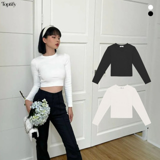 Áo croptop nữ tay dài trơn ôm body TOPTIFY form basic Sorella Top AC05
