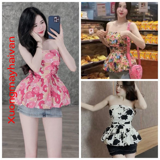 Hv - áo quây ngực dáng bồng có đệm ngực, áo quây ngực rúm bồng cho nàng khoe vai sexy