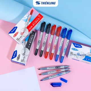 [PM04 - CHÍNH HÃNG] HỘP 10 Cây Viết Lông Dầu/ Bút Lông Dầu 2 Đầu Thiên Long Cao Cấp PM-04/ PM 04 (Mực Xanh, Đỏ, Đen)