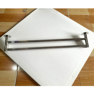Kệ vắt khăn dấu vít , Kệ vắt khăn mặt đôi inox 304 100% kệ treo trong nhà tắm