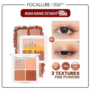  FOCALLURE Bảng phấn mắt 4 ô lấp lánh mềm mịn lâu trôi 4.8g 