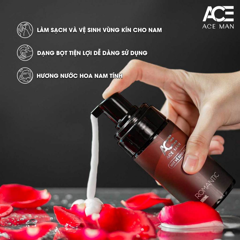 Bọt vệ sinh nam giới ACEMAN 100ML hương nước hoa nam tính 3 style chiết xuất từ thiên nhiên
