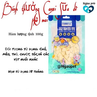  Bánh Thưởng Cho Chó Nhai Viên Canxi Sữa Dê Phô Mai  TAM GIÁC  Chuột Hamster Vật Nuôi Nghiền Sạch Răng Gói 100g Ngaupet 