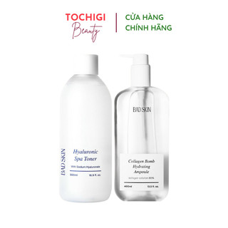 Nước hoa hồng Badskin Hyaluronic Spa Toner 500ml/ Collegen Ampoule 400ml